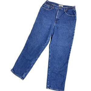 L.L. Bean Vintage Jeans Women 14R 32X30 Blue Original Fit Relaxed Flannel Lined